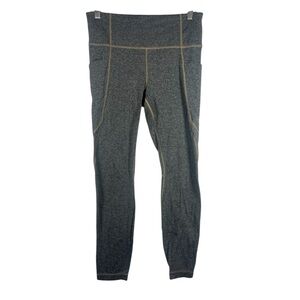 Athleta Salutation Stash High Rise Leggings heather gray contrast stitching M